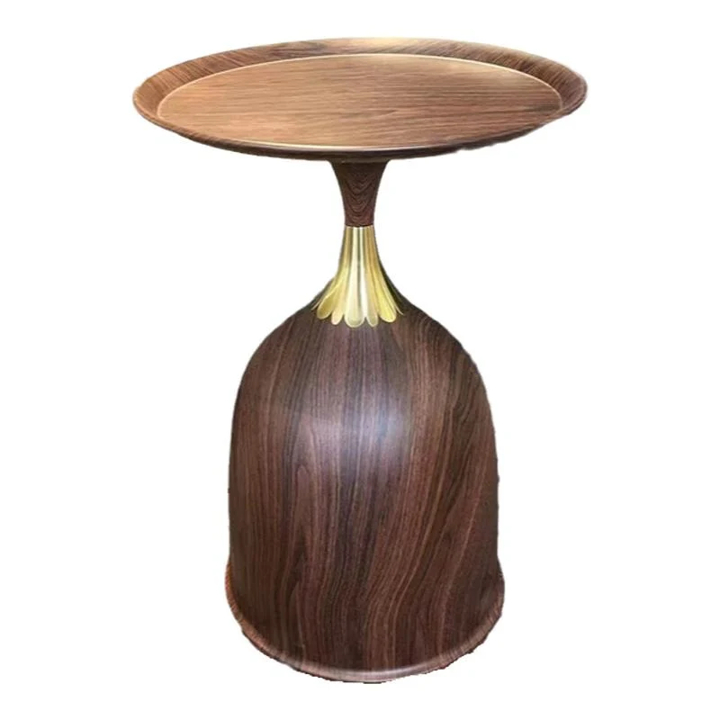 Contemporary Retro Carbon Steel Stainless Steel Round Column Bullet End Table 1-Tray For Living Room