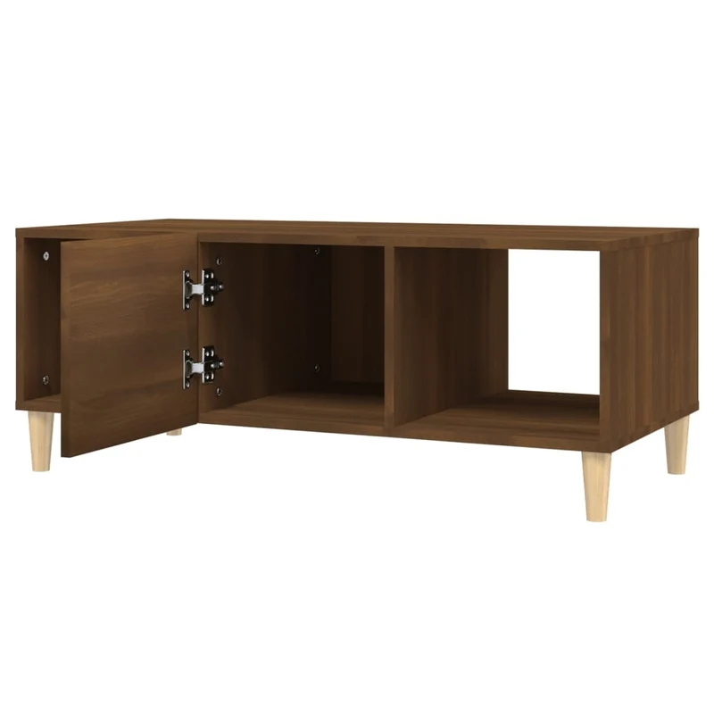 Table basse avec tiroir et 2 compartiments ouverts design moderne et contemporaine 102 x 50 x 40 cm bois d'ingénierie marron DEC038629