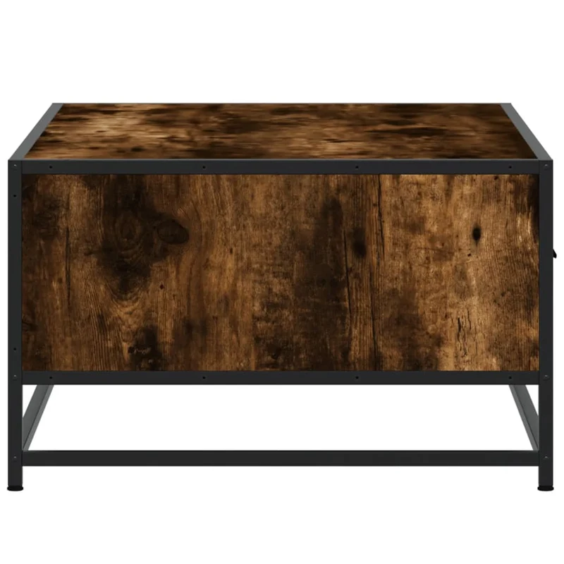 Table basse avec tiroir design moderne et contemporaine 90 x 57 x 35 cm bois d'ingénierie marron et métal DEC038550