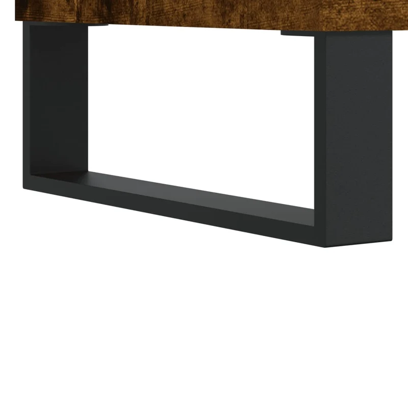 Table basse avec tiroir design moderne et contemporaine 90 x 50 x 36,5 cm bois d'ingénierie marron et métal DEC038527