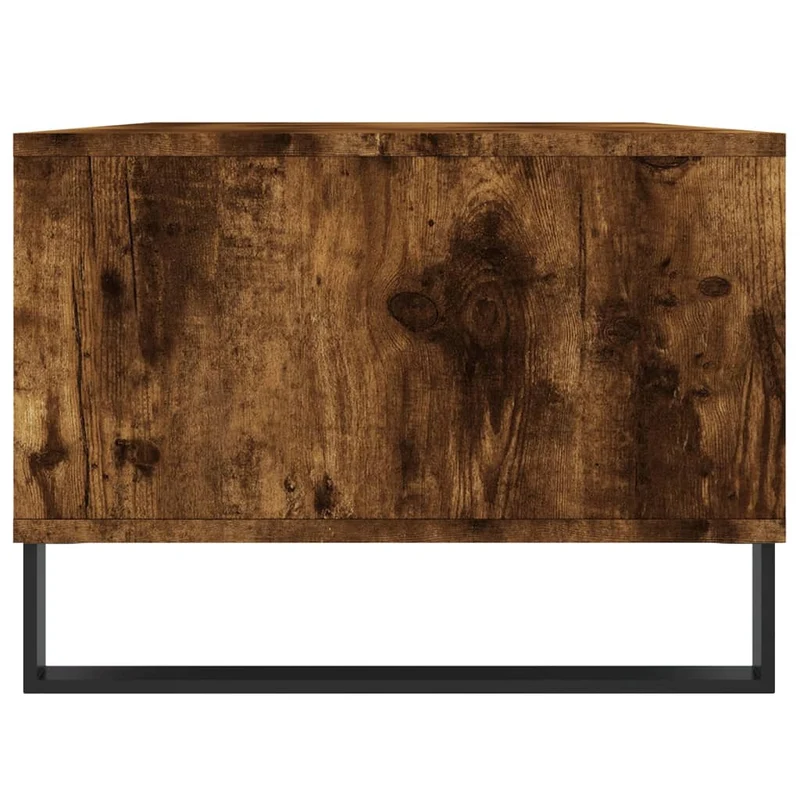Table basse avec tiroir design moderne et contemporaine 90 x 50 x 36,5 cm bois d'ingénierie marron et métal DEC038523