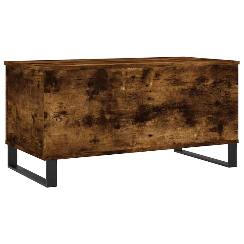 Table basse dessus relevable design moderne et contemporaine 90 x 44,5 x 45 cm bois d'ingénierie marron et métal DEC038505