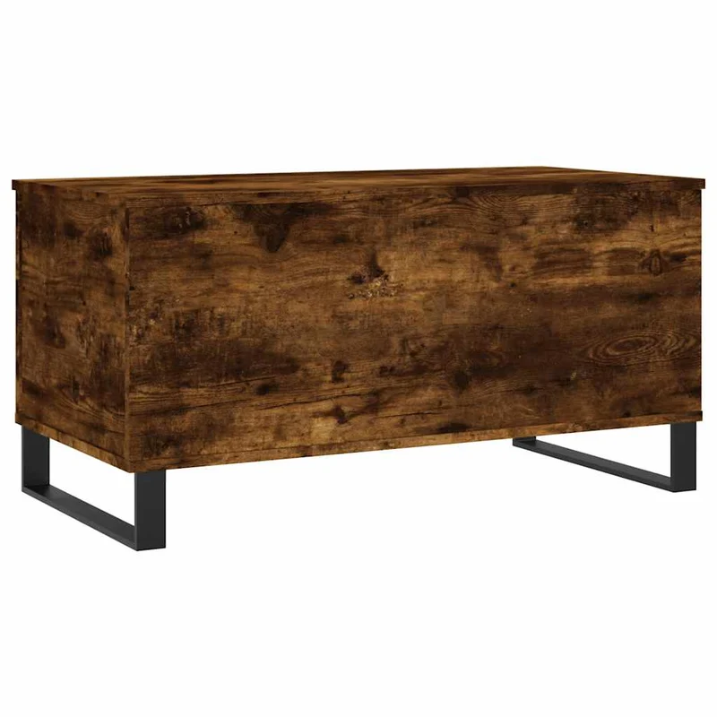Table basse dessus relevable design moderne et contemporaine 90 x 44,5 x 45 cm bois d'ingénierie marron et métal DEC038505