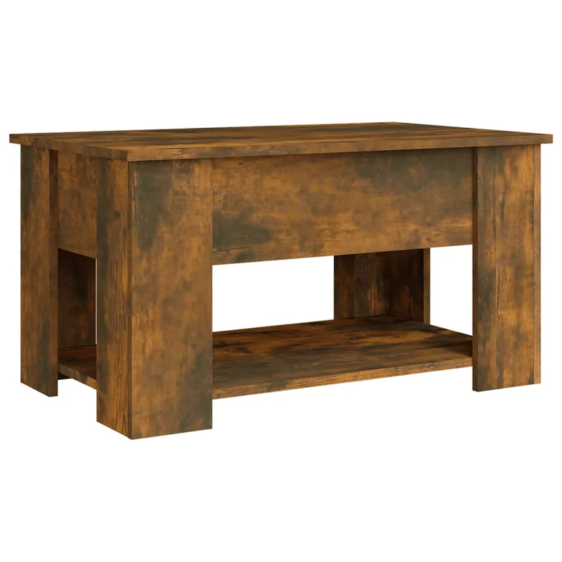 Table basse dessus relevable design moderne et contemporaine 79 x 49 x 41 cm bois d'ingénierie marron DEC038473