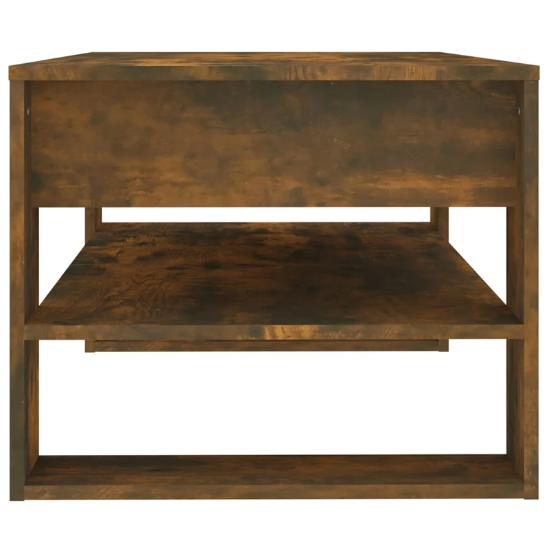 Table basse avec étagère design moderne et contemporaine 102 x 55 x 45 cm bois d'ingénierie marron DEC038384