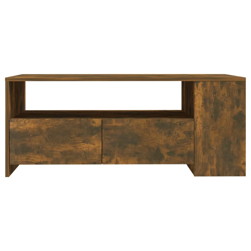 Table basse avec tiroirs design moderne et contemporaine 102 x 55 x 42 cm bois d'ingénierie marron DEC038382