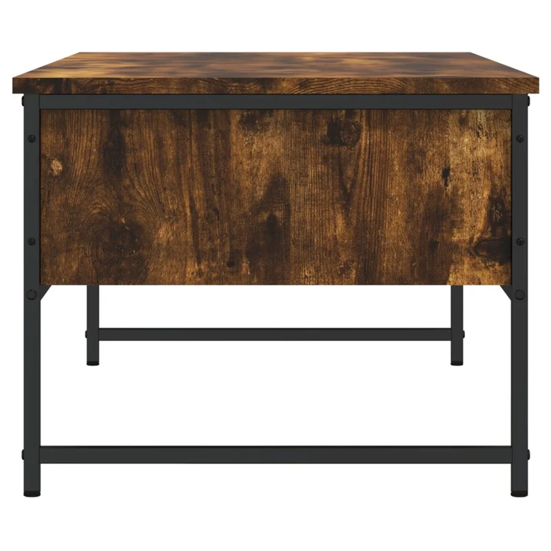 Table basse avec tiroirs design moderne et contemporaine 101 x 49 x 39,5 cm bois d'ingénierie marron et métal DEC038352