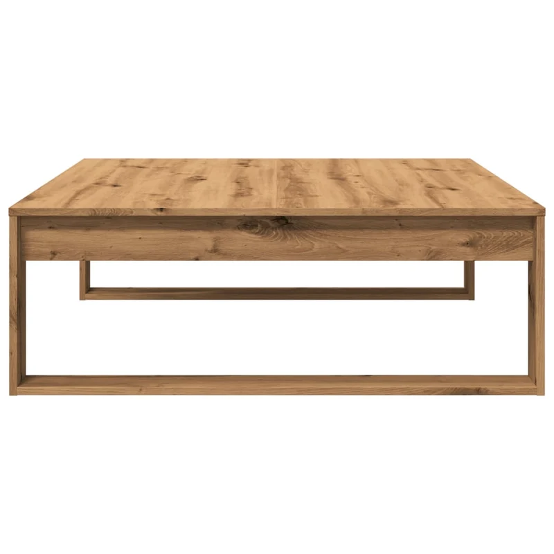 Table basse design moderne et contemporaine 100 x 100 x 35 cm bois d'ingénierie couleur chêne DEC038287