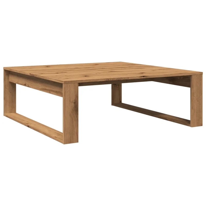 Table basse design moderne et contemporaine 100 x 100 x 35 cm bois d'ingénierie couleur chêne DEC038287