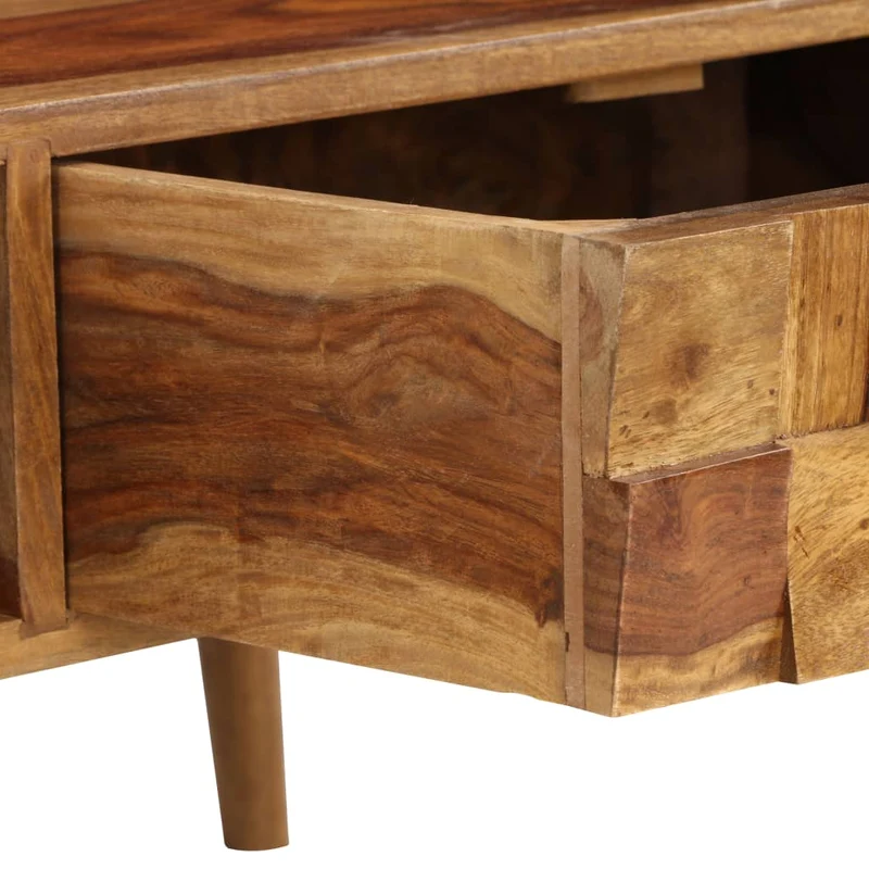 Table basse avec 1 compartiment de rangement et 1 tiroir design moderne et contemporaine 110 x 50 x 37 cm bois marron DEC038272