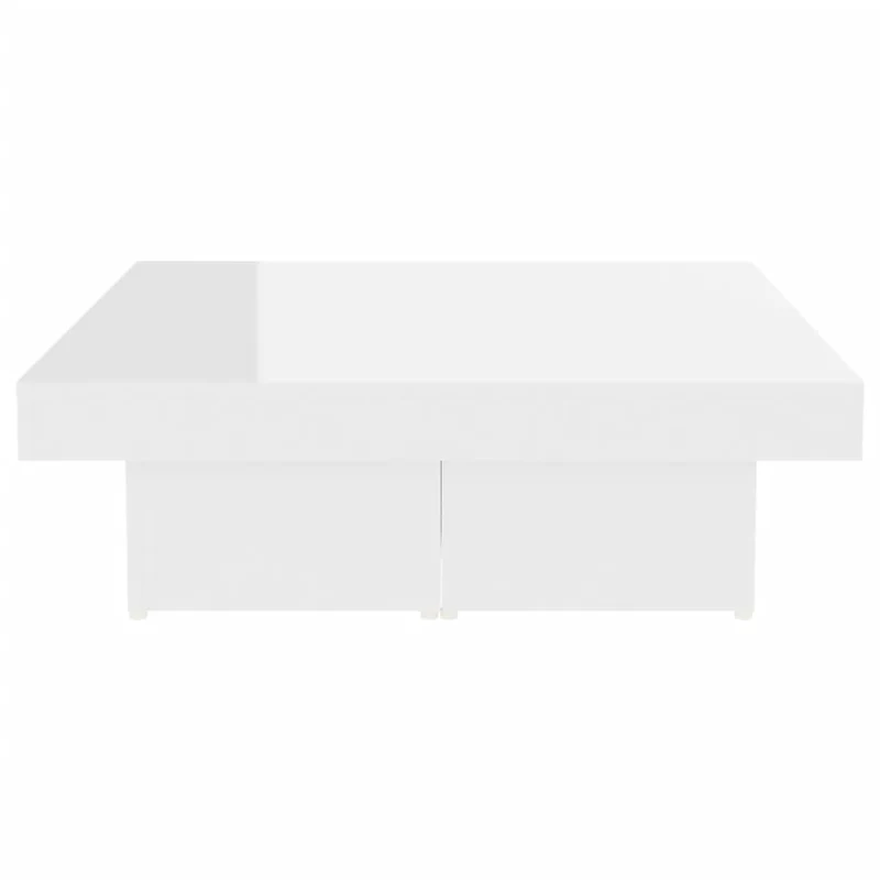 Table basse en 4 parties design moderne et contemporaine 90 x 90 x 28 cm bois d'ingénierie blanc brillant DEC038187