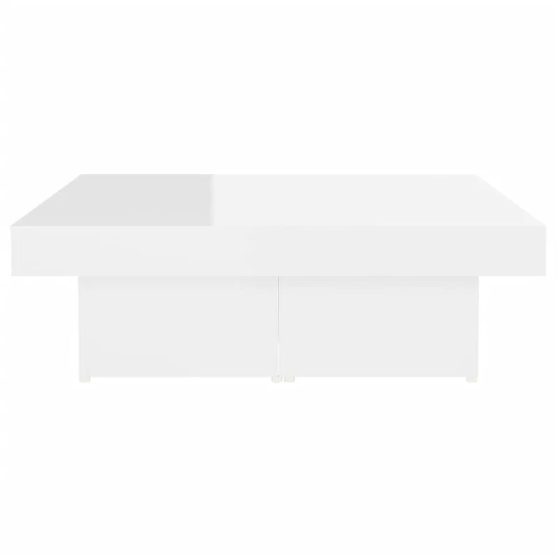 Table basse en 4 parties design moderne et contemporaine 90 x 90 x 28 cm bois d'ingénierie blanc brillant DEC038187