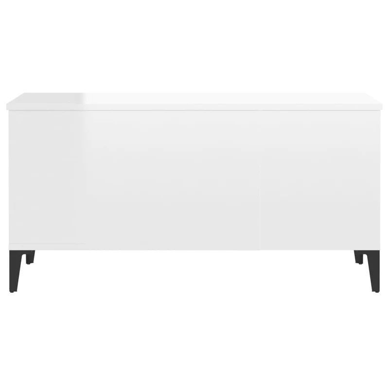 Table basse avec dessus relevable design moderne et contemporaine 90 x 44,5 x 45 cm bois d'ingénierie blanc brillant DEC038145