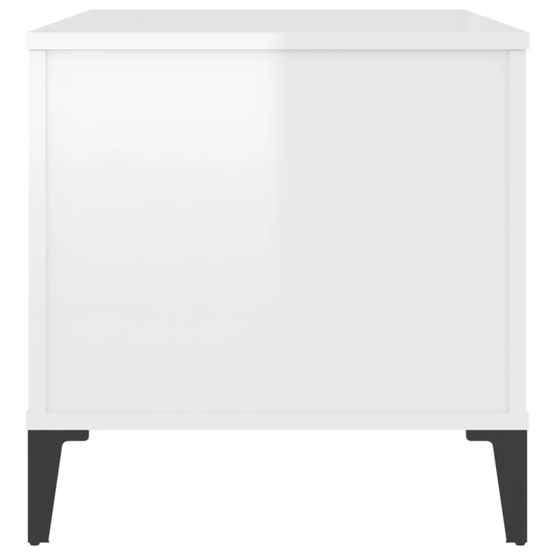 Table basse avec dessus relevable design moderne et contemporaine 90 x 44,5 x 45 cm bois d'ingénierie blanc brillant DEC038145