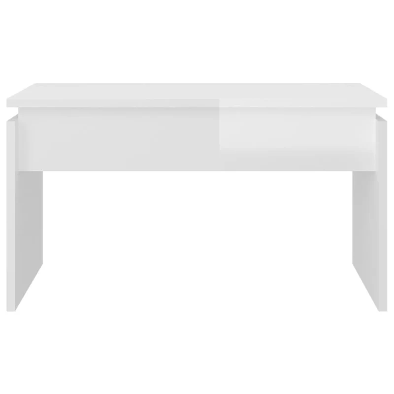 Table basse design moderne et contemporaine 68 x 50 x 38 cm bois d'ingénierie blanc brillant DEC038134