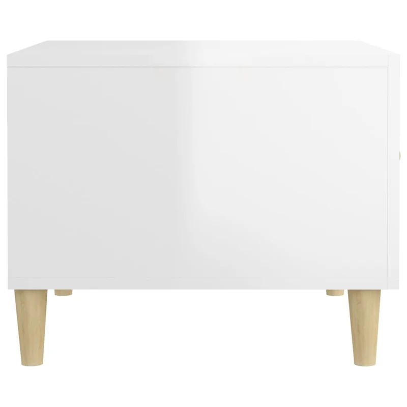 Table basse avec tiroir design moderne et contemporaine 50 x 50 x 40 cm bois d'ingénierie blanc brillant DEC038101
