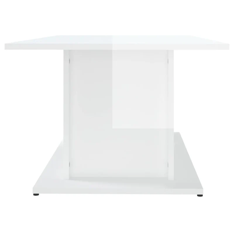 Table basse design moderne et contemporaine 102 x 55,5 x 40 cm bois d'ingénierie blanc brillant DEC038073