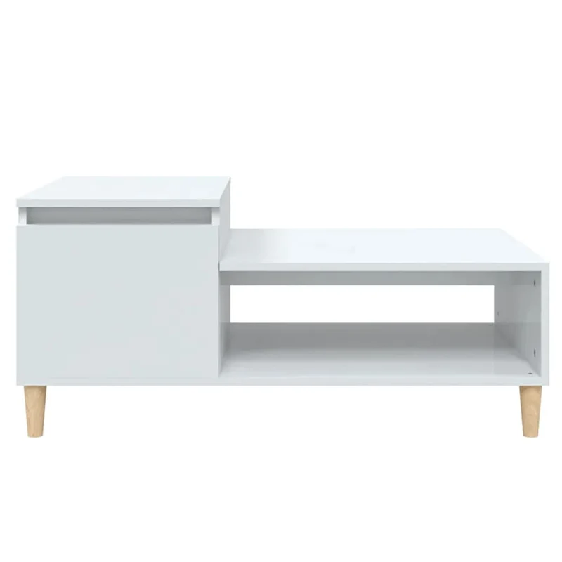Table basse design moderne et contemporaine 100 x 50 x 45 cm bois d'ingénierie blanc DEC038050