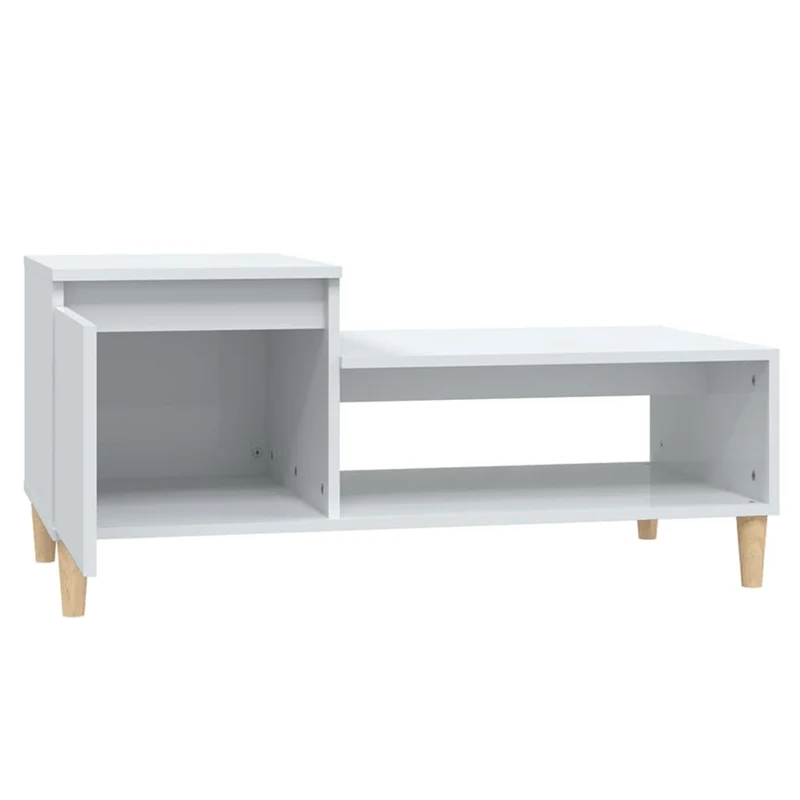 Table basse design moderne et contemporaine 100 x 50 x 45 cm bois d'ingénierie blanc DEC038050