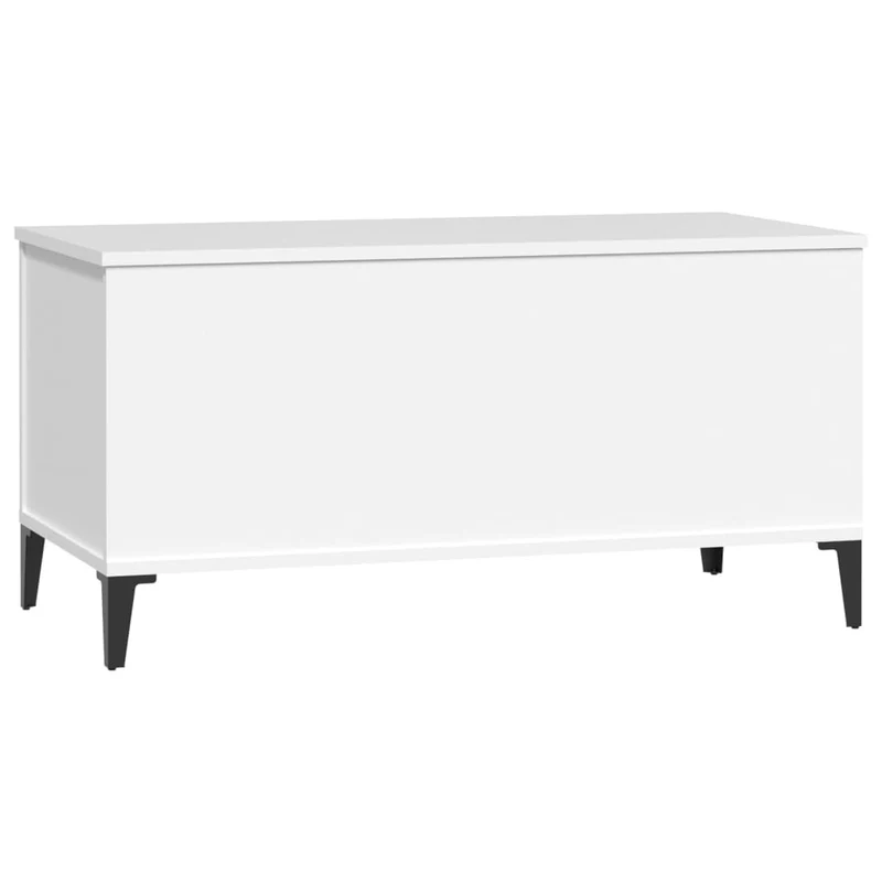 Table basse plateau relevable design moderne et contemporaine 90 x 44,5 x 45 cm bois d'ingénierie blanc DEC037984