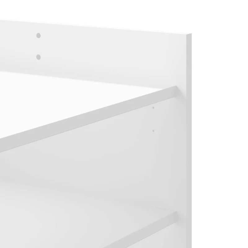 Table basse avec étagères design moderne et contemporaine 80 x 50 x 50 cm bois d'ingénierie blanc DEC037960