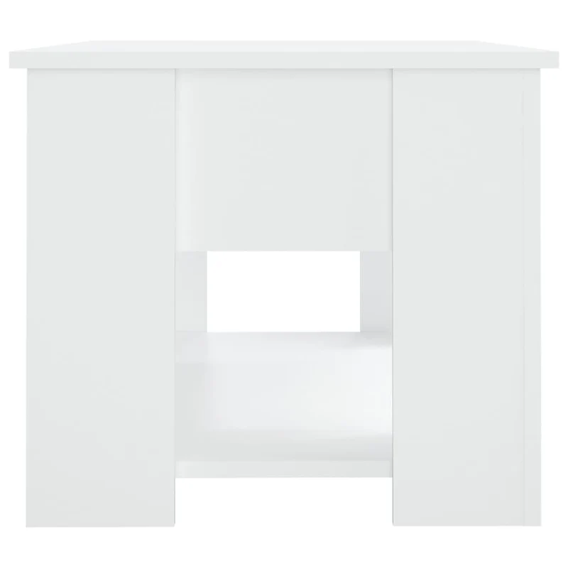 Table basse dessus relevable design moderne et contemporaine 79 x 49 x 41 cm bois d'ingénierie blanc DEC037943