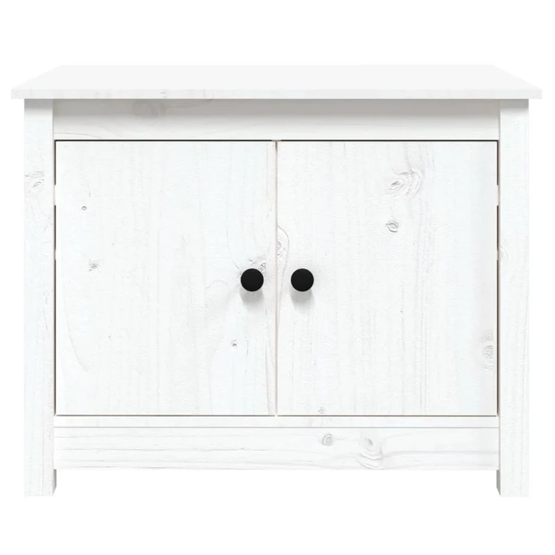 Table basse meuble d'appoint avec 4 compartiments design moderne et contemporaine 71 x 49 x 55 cm bois massif de pin blanc DEC037939