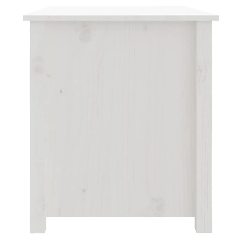 Table basse meuble d'appoint avec 4 compartiments design moderne et contemporaine 71 x 49 x 55 cm bois massif de pin blanc DEC037939