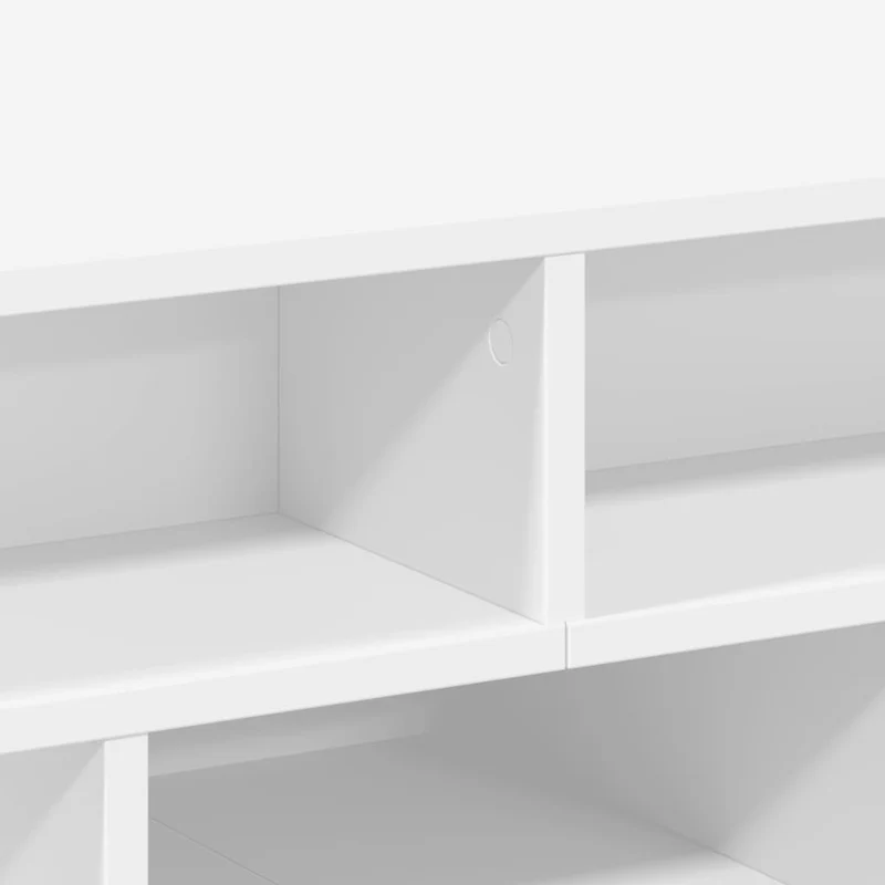 Table basse avec étagères design moderne et contemporaine 70 x 70 x 29 cm bois d'ingénierie blanc DEC037938