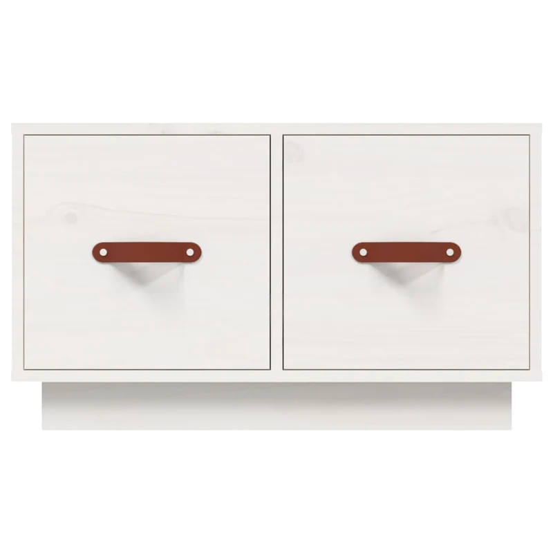 Table basse avec deux tiroirs design moderne et contemporaine 60 x 53 x 35 cm bois massif de pin blanc DEC037922