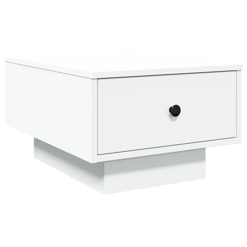 Table basse avec tiroir design moderne et contemporaine 60 x 45 x 31 cm bois d'ingénierie blanc DEC037911