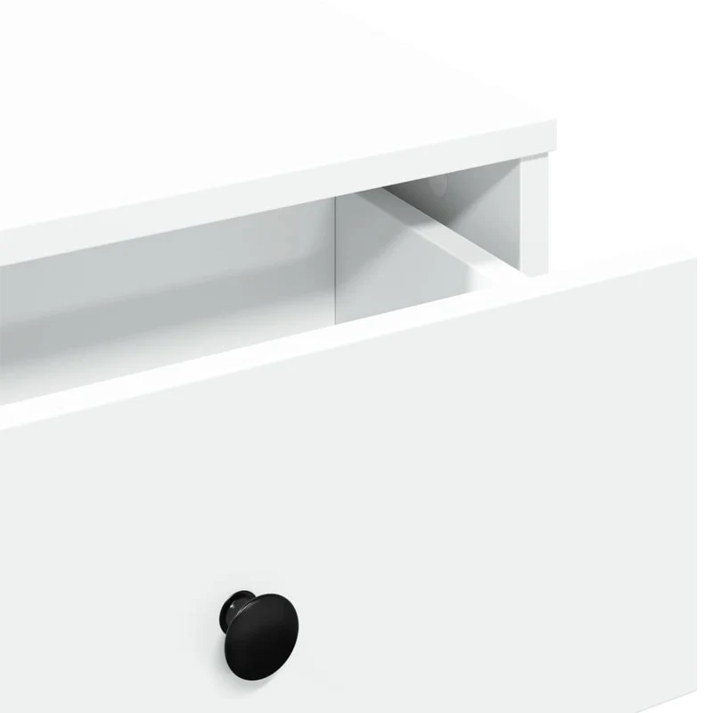 Table basse avec tiroir design moderne et contemporaine 60 x 45 x 31 cm bois d'ingénierie blanc DEC037911
