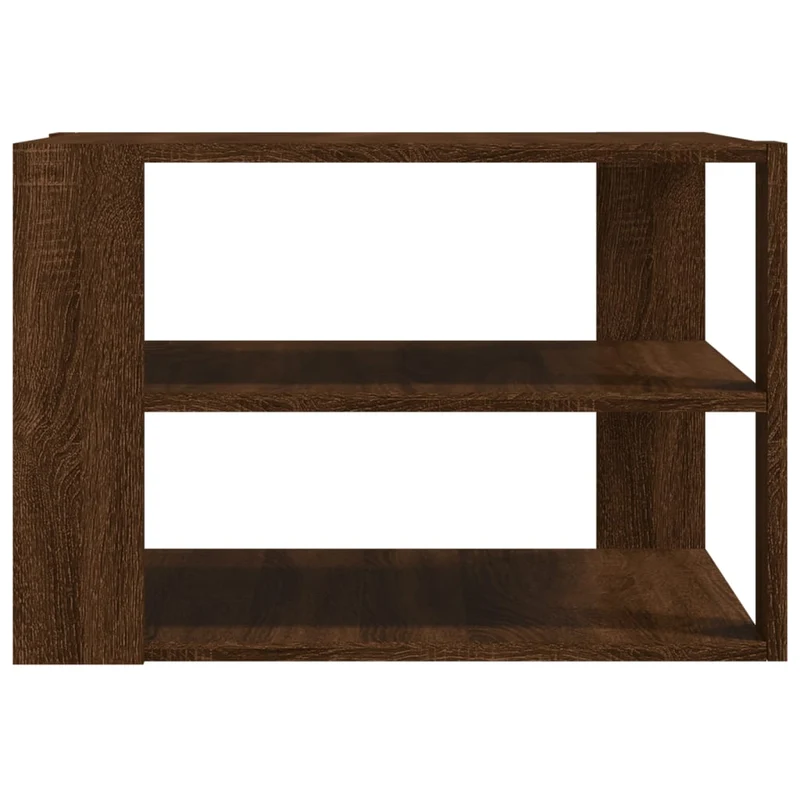 Table basse 3 niveaux design moderne et contemporaine 59,5 x 59,5 x 40 cm bois d'ingénierie marron DEC038704