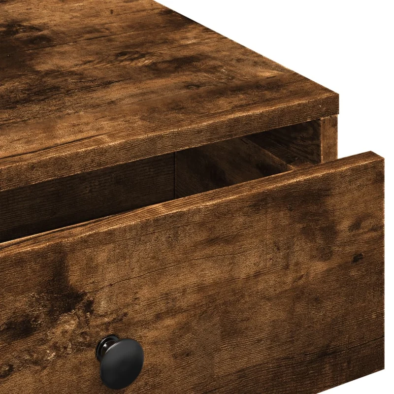 Table basse avec tiroirs design moderne et contemporaine 90 x 90 x 28 cm bois d'ingénierie marron DEC038559