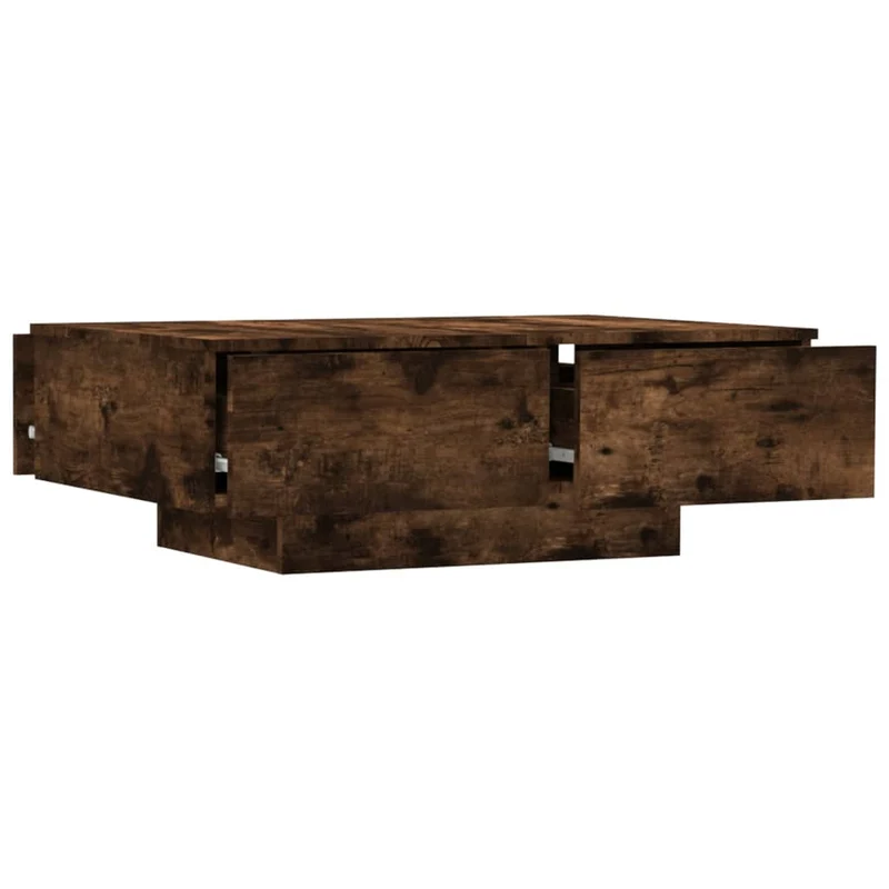 Table basse avec tiroir design moderne et contemporaine 90 x 60 x 31 cm bois d'ingénierie marron DEC038551
