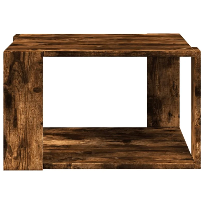 Table basse design moderne et contemporaine 51,5 x 51,5 x 30 cm bois d'ingénierie marron DEC038421