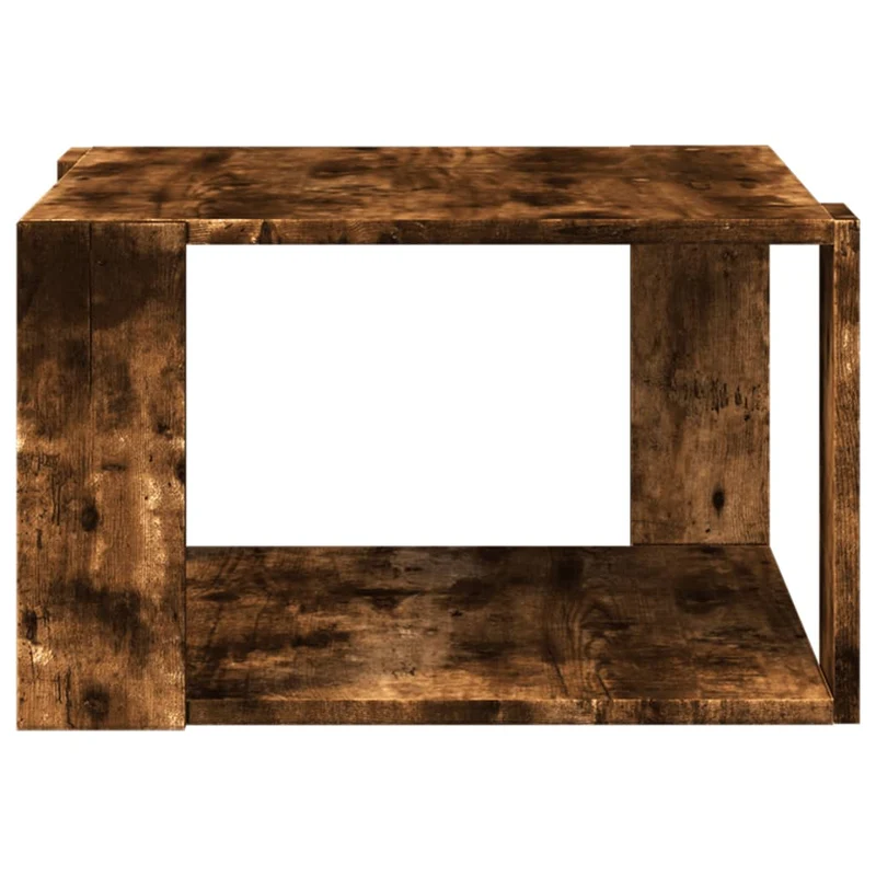 Table basse design moderne et contemporaine 51,5 x 51,5 x 30 cm bois d'ingénierie marron DEC038421