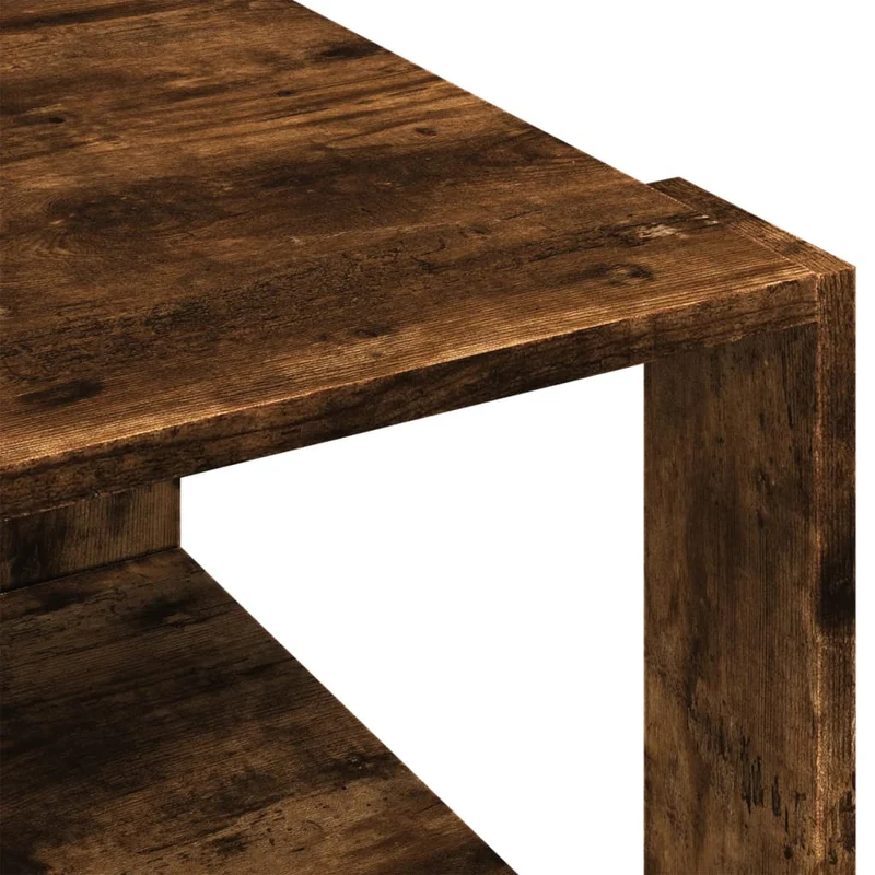 Table basse design moderne et contemporaine 51,5 x 51,5 x 30 cm bois d'ingénierie marron DEC038421