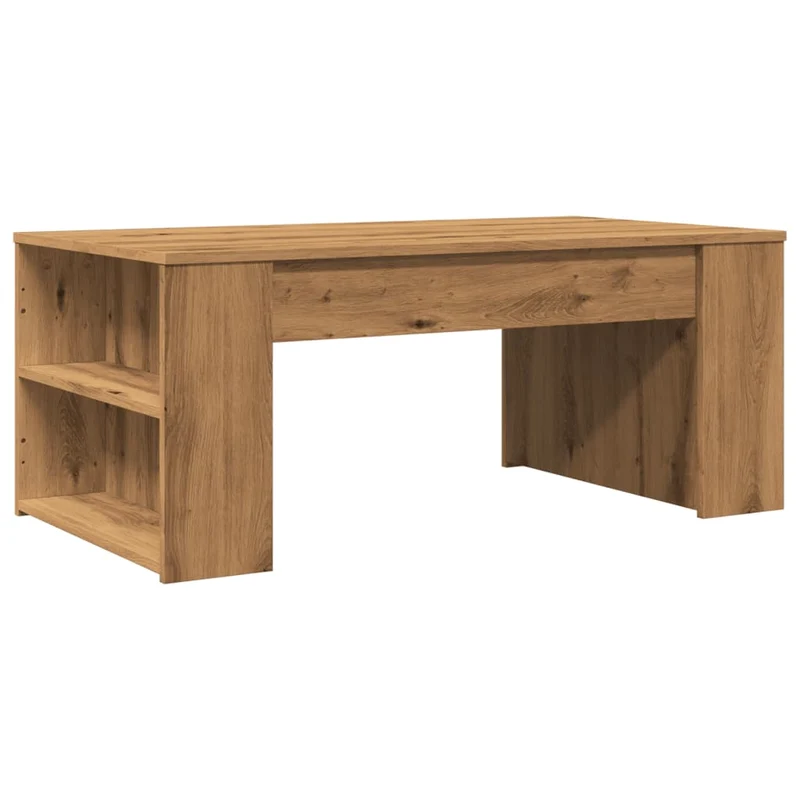 Table basse design moderne et contemporaine artisanal 102 x 55 x 42 cm bois d'ingénierie marron DEC038292