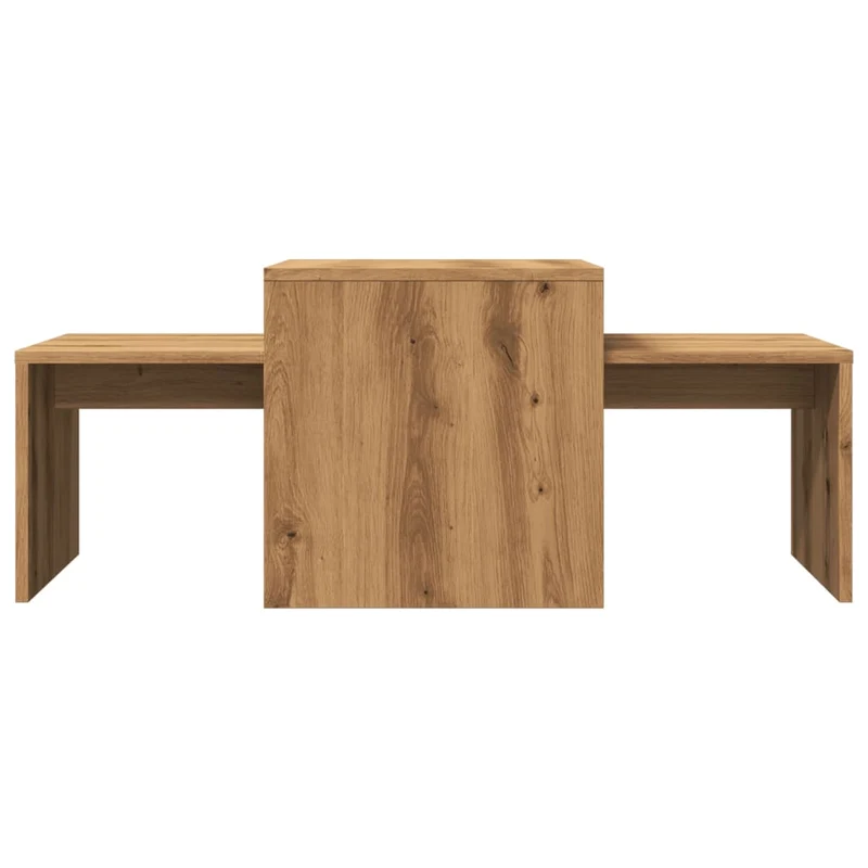 Tables basse gigognes design moderne et contemporaine 100 x 48 x 40 cm bois d'ingénierie marron DEC038288