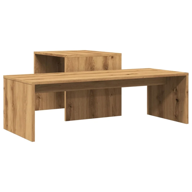 Tables basse gigognes design moderne et contemporaine 100 x 48 x 40 cm bois d'ingénierie marron DEC038288