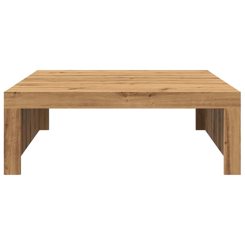 Table basse design moderne et contemporaine artisanal 100 x 100 x 35 cm bois d'ingénierie marron DEC038286