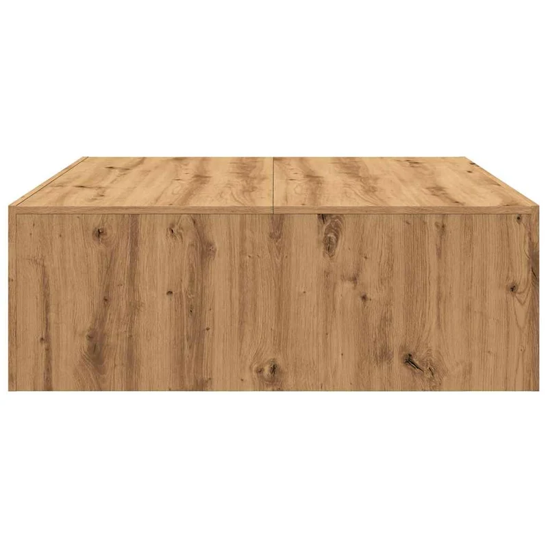 Table basse design moderne et contemporaine artisanal 100 x 100 x 35 cm bois d'ingénierie marron DEC038286