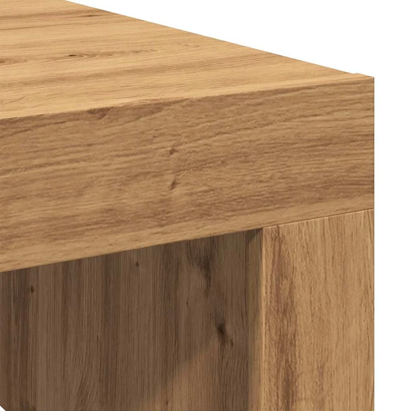 Table basse design moderne et contemporaine artisanal 100 x 100 x 35 cm bois d'ingénierie marron DEC038286
