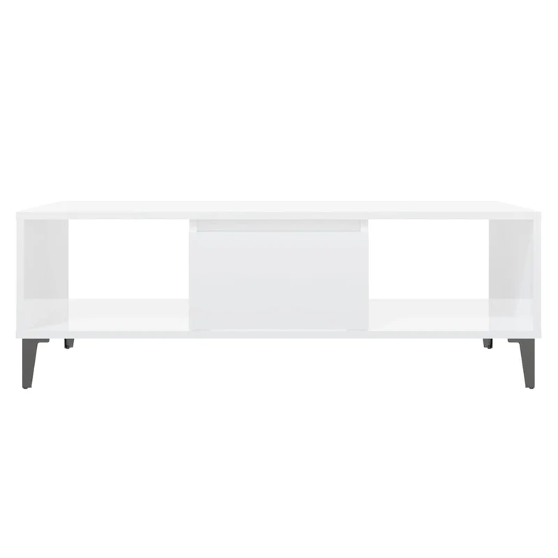 Table basse design moderne et contemporaine 103,5 x 60 x 35 cm bois d'ingénierie blanc DEC038078