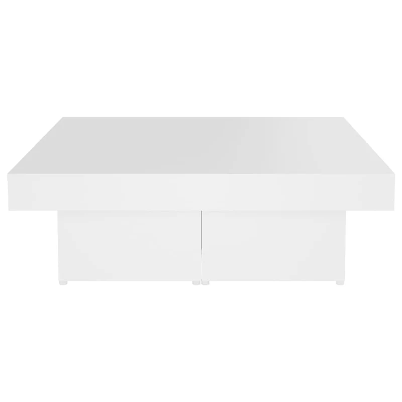 Table basse en 4 parties design moderne et contemporaine 90 x 90 x 28 cm bois d'ingénierie blanc DEC038035