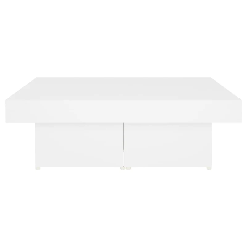 Table basse en 4 parties design moderne et contemporaine 90 x 90 x 28 cm bois d'ingénierie blanc DEC038035