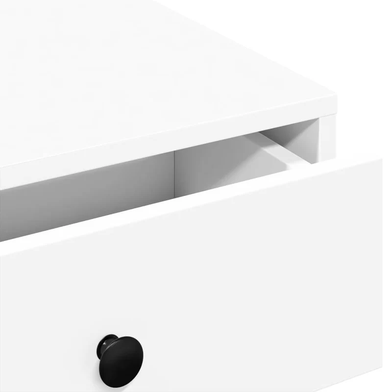 Table basse avec tiroirs design moderne et contemporaine 90 x 90 x 28 cm aggloméré blanc DEC038034