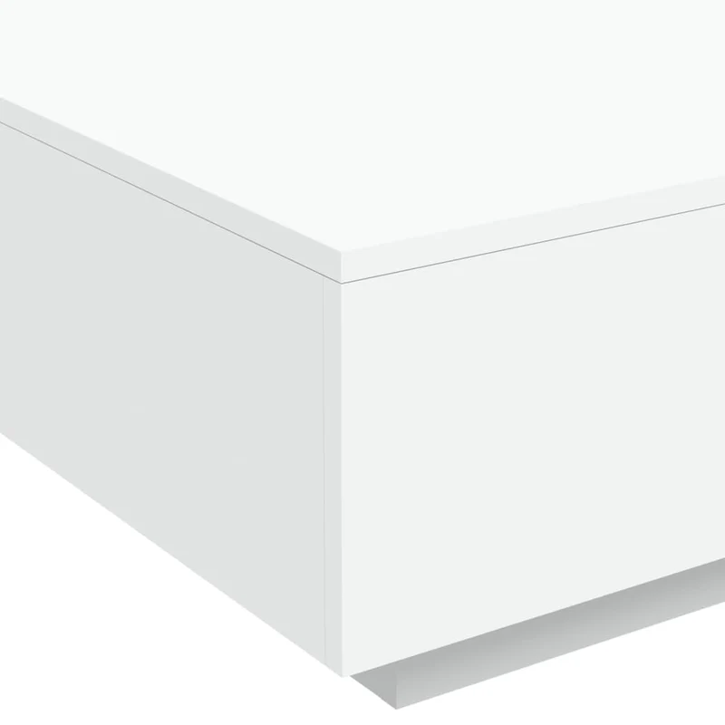Table basse design moderne et contemporaine 80 x 80 x 31 cm bois d'ingénierie blanc DEC037967