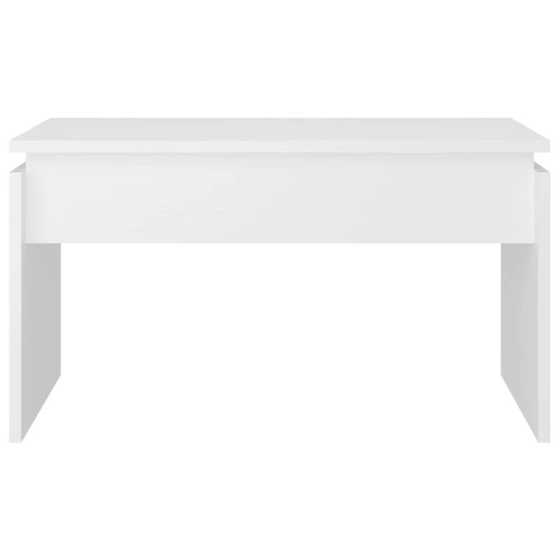 Table basse design moderne et contemporaine 68 x 50 x 38 cm bois d'ingénierie blanc DEC037934